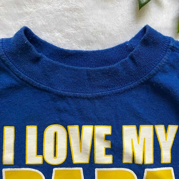 Old Navy 12-18M “I Love My Papa” Long Sleeve Tee Blue & Yellow GUC Baby Unisex - Picture 2 of 13